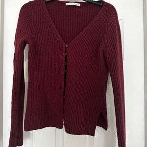 Abercrombie & Fitch Deep Red V-Neck Sweater